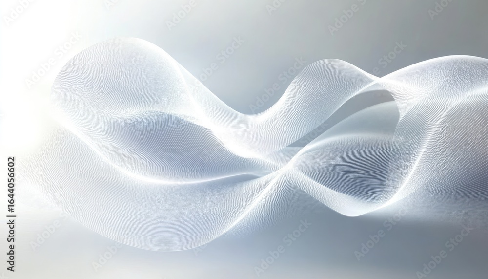 Poster flowing white abstract lines background with soft gradients and smooth waves design