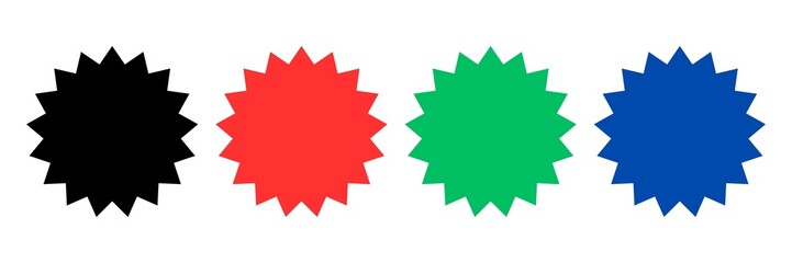 set of colorful stickers, set sale discount special price shopping, title decoration seal stamp spikes speech bubble frame, pop simple