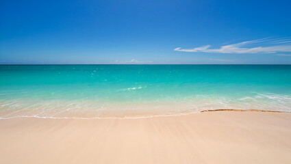 Idyllic Tropical Beach Scene with Turquoise Water and White Sand a Perfect Vacation Getaway and Travel Destination