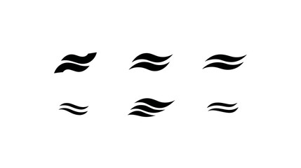 Obraz premium Black minimalist wavy lines representing wind or flow curves