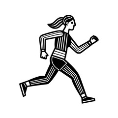 Running man silhouette vector illustration showing athlete in motion
