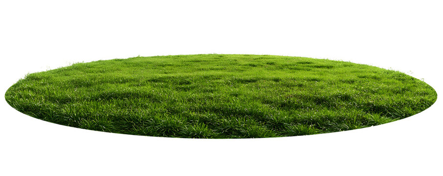 green grass podium circle mound meadow land ground 3d element cutout