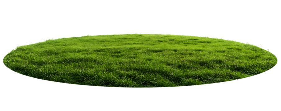 green grass podium circle mound meadow land ground 3d element cutout