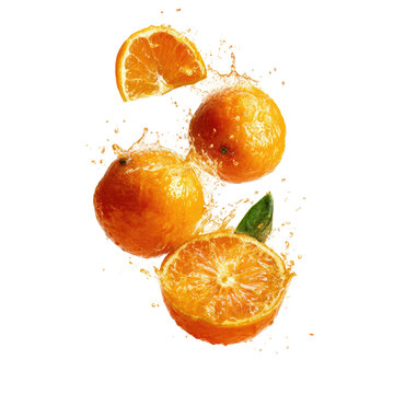 Fresh citrus fruit exploding in a vibrant splash
