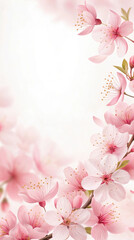 Delicate Pink Cherry Blossoms Frame a Softly Blurred Background 