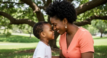 Fototapeta premium Mother and Son in the Park 