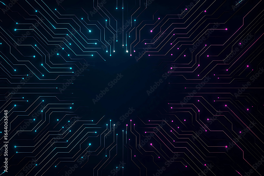 Aufkleber abstract technology background featuring a futuristic circuit board design with glowing blue and pin