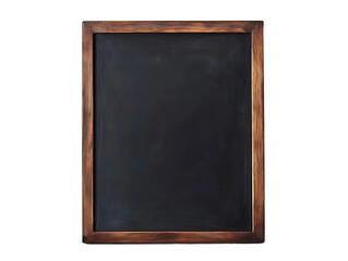 Blank wooden framed chalkboard isolated on transparent background