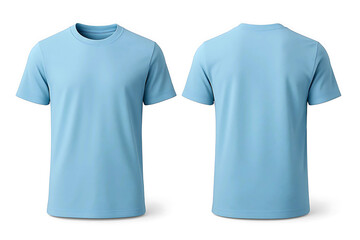 Light Blue T-Shirt Mockup Front and Back Views, Perfect for Design and Branding