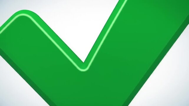 Large green checkmark symbolizing approval, set against a light background, ideal for success themes