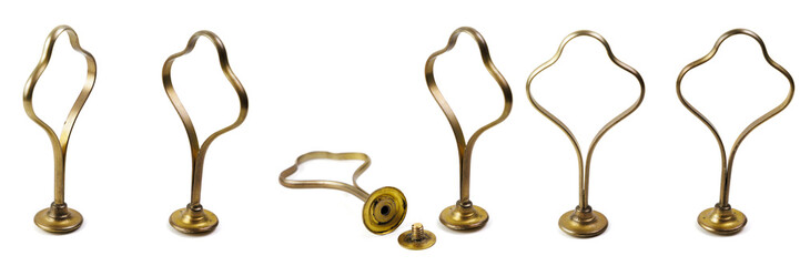 vintage serving plate carrier with bronze handle