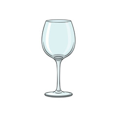 Elegant Wine Glass Illustration. A pristine transparent chalice on a dark backdrop, symbolizing celebration and sophisticated leisure. Ideal for beverage concepts or upscale designs.