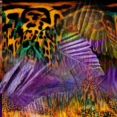 Colorful fashion print leopard designs.Fabric fashion pattern.Wave textile print design,illustration.Fractal colorful pattern.Print pattern illustration.New season fabric print.Textile fashion pattern