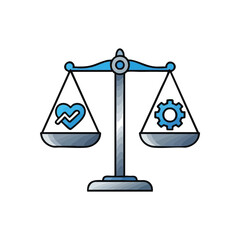 Work Life Harmony Icon. Visualizing optimal balance between personal wellbeing and professional productivity. This graphic symbolizes the crucial equilibrium for a healthy, efficient lifestyle.