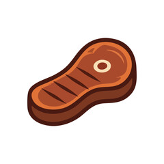 Grilled Steak Icon. Vibrant graphic of a perfectly prepared beef cut, ideal for culinary projects or restaurant menus. Represents delicious meals and hearty dining.