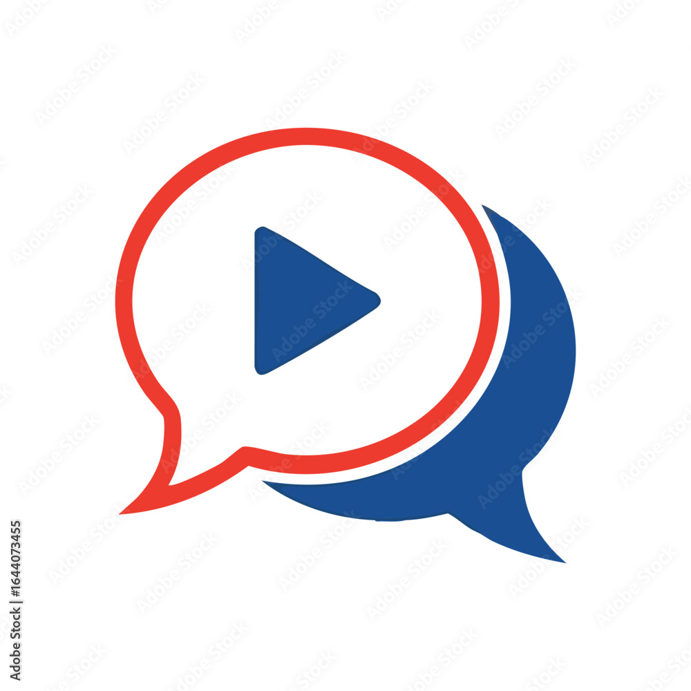 Poster video chat media icon graphic. dynamic visual representing digital conversations and streaming conte