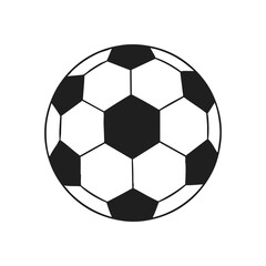 Fototapeta premium Soccer Football Ball Black White. Classic round sporting gear isolated on a dark backdrop. Symbolizes global passion for play, competition, and unity.