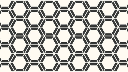 Stylish Hexagonal Pattern of Geometric Shapes with Bold Lines Creating a Modern and Eye Catching Design on Neutral Background