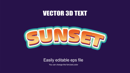 Fototapeta premium Sunset-Glow-3D-Text-Effect-Editable-Vector-File