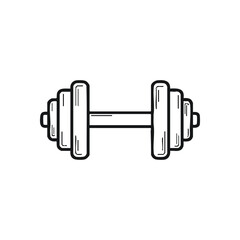 Strength Workout Dumbbell Graphic. This clean, stylized depiction of a gym weight embodies dedication and athletic pursuits. Ideal for health, exercise, or personal development themes.