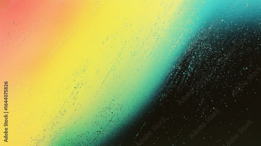 Poster spray paint effect background in spectrum colors with detailed textures and drips