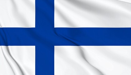 Obraz premium Finland’s national flag with a blue Nordic cross on a white field.