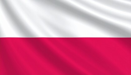 Obraz premium Poland’s national flag with white and red horizontal stripes.