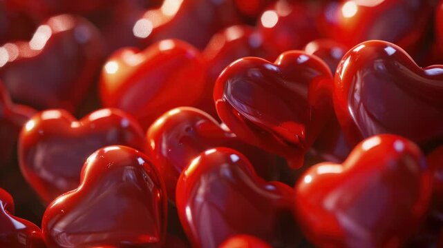 A group of small red hearts arranged together in a cluster, great for romantic occasions or Valentine's Day themed projects