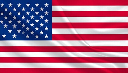Fototapeta premium Flag of the United States with thirteen red and white stripes and fifty white stars on a blue canton.