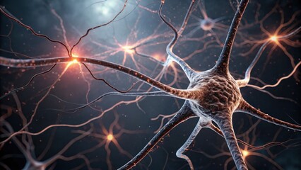 Neural network ignites with bright synapses firing electrical signals a complex biological