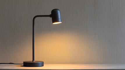lamp on the table, desk lamp in matte black, clean lines