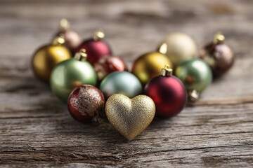 Fototapeta premium Festive Holiday Heart: A Warm, Glowing Symbol of Love and Celebration