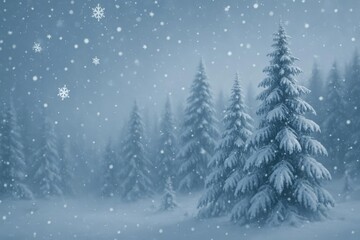 Obraz premium Magical Winter Wonderland for Holiday Greetings and Festive Designs: Experience the Serenity of a Snowy Forest and Capture the Joy of Christmas