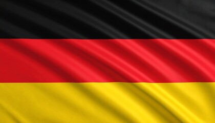 Fototapeta premium Flag of Germany with three horizontal stripes in black, red, and gold.