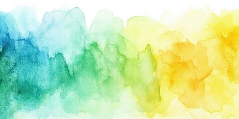 Fototapeta premium Watercolor Wash Texture with Blue Green Yellow Gradient Blends Abstract Art