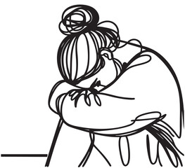 sad woman sitting. Sad silhouette girl in depression and lonely expression