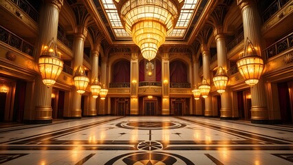 Obraz premium Grand Luxury Ballroom with Chandeliers