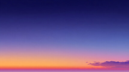 Deep indigo fading to soft violet orange and pink horizon with wispy clouds dusk gradient