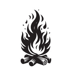 Fiery flame silhouette design