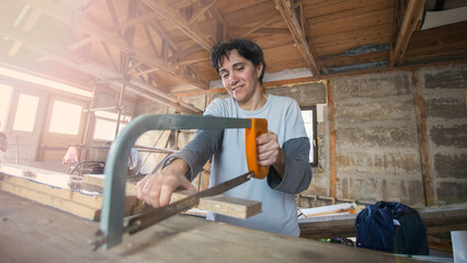 Female Carpenter in Workshop