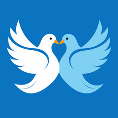 Obraz premium dove of peace on blue background
