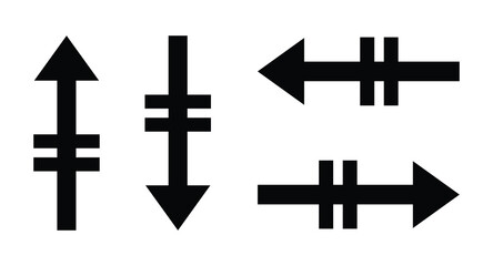 four arrow with cross sign