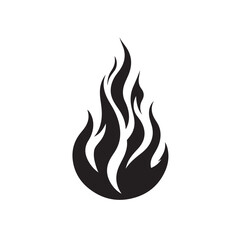 Fiery flame abstract shape silhouette