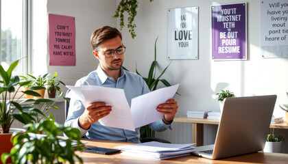 Naklejka premium businessman working in office