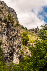 Paisaje en Poncebos, Picos de Europa.	
