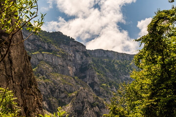 Paisaje en Poncebos, Picos de Europa.	