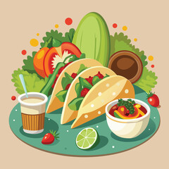 Adobe Illustrator Artwork Burritos wraps with beef and vegetables on black background. Beef burrito, mexican food
