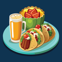 Adobe Illustrator Artwork Burritos wraps with beef and vegetables on black background. Beef burrito, mexican food
