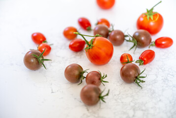 Freshly Picked Various Cherry Tomatoes 