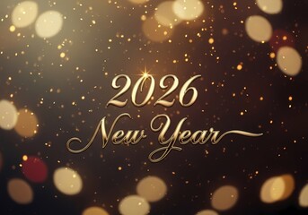 Naklejka premium 2026 new year celebration with glittering lights and festive atmosphere